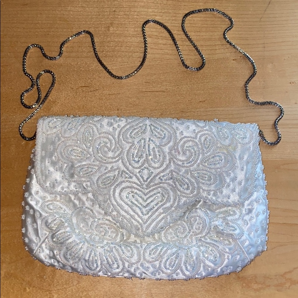 Vintage Dyeable Silk, Beaded Clutch